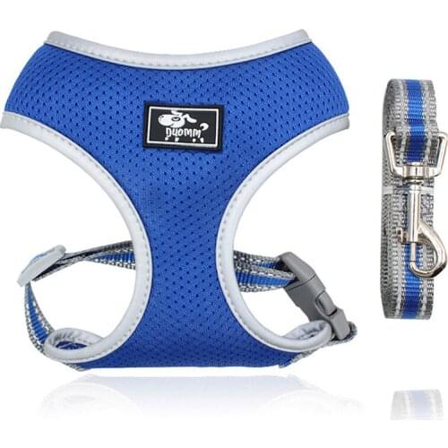 12PCS / LOT Pet Chest Strap Breathable Mesh Dog Reflective Harness And Leash Set Pet Supplies