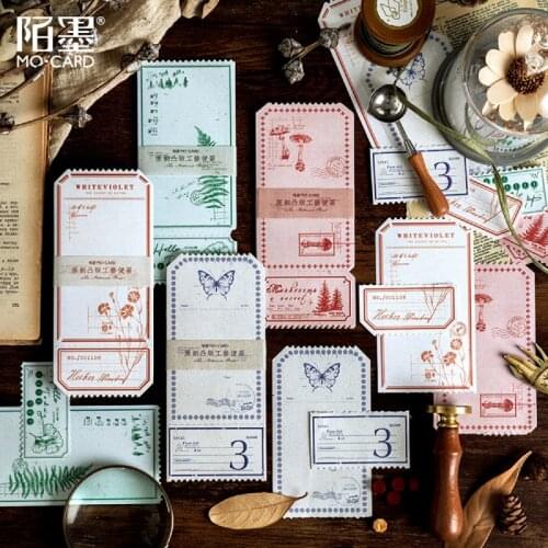 20pcs Vintage natural plant series Memo Pad Message Notes Decorative Notepad Note Material paper Memo Stationery Office Supplies