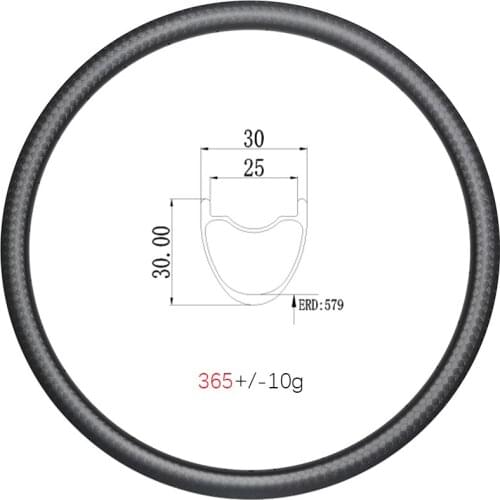 365g SL CycleCross CX carbon rim 700C disc 30mm wide clincher tubeless hookless 30mm deep All road Gravel carbon wheel UD 3K 12K
