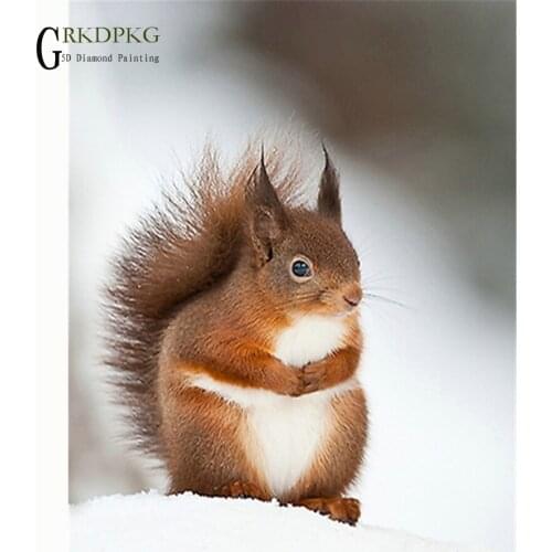 5D DIY Diamond Painting Squirrel snow Needlework Embroidery Cross Stitch Round Rhinestone Decoration Crafts Wedding decoration