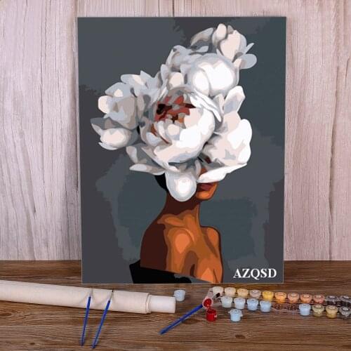 Abstract Beautiful Flower Women Modern DIY Painting By Complete Kit Acrylic Paints 40*50 Paiting By Wholesale