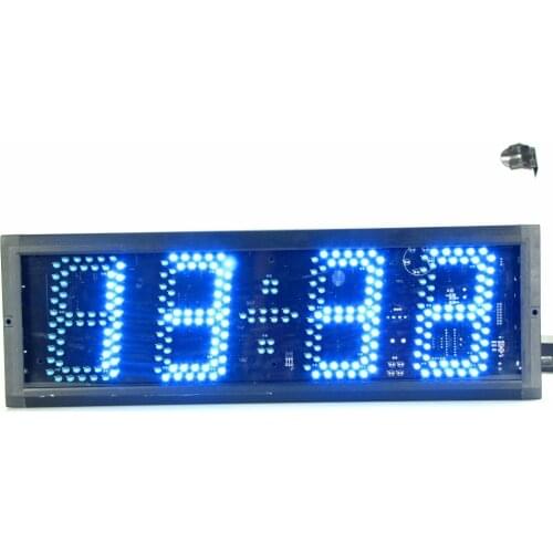 Alibaba express new inventions 5 inch 4 digits blue 7 segment led aluminium wall clock