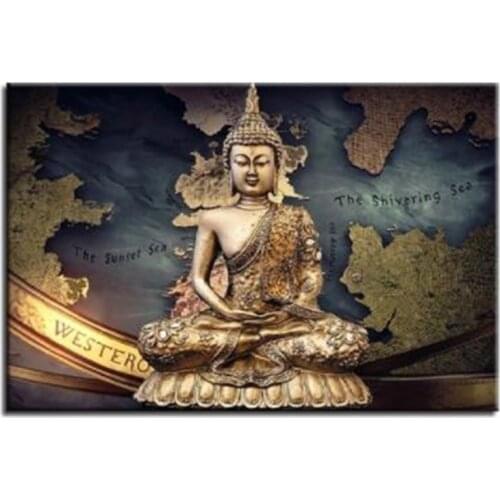 DIY Diamond Painting Golden Buddha Full Drill Cross Stitch Mosaic Religion Rhinestone Buddhism Embroidery Home Decor GJ756