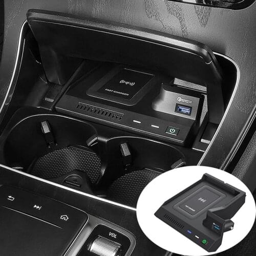 15W Car Wireless Phone Charging Charger For Mercedes Benz AMG C43 C63 GLC C260 W205 C180 2015-2021 Fast Charging Accessories