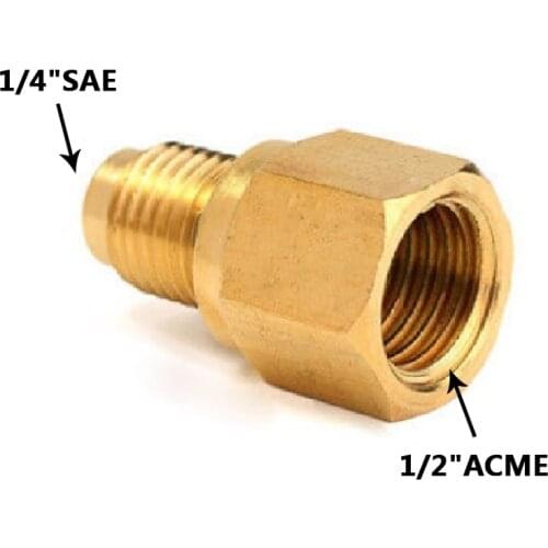 R134A R12 Car Conditioner Adapter Quick Coupling 1/2" ACME Female 1/4" SAE High Quality Brass Car Fuel Injector