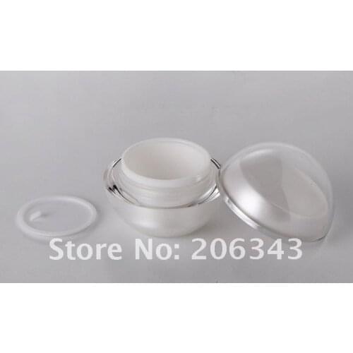 15g white acrylic ball shape cream jar