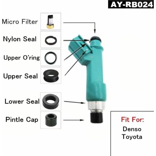 Free ship 10kits fuel injector repair kits For 232500P030 2320939015 2320939075 TOYOTA LAND CRUISER PRADO 120 V6 4L (AY-RB024)