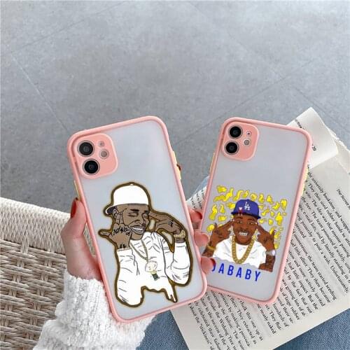DaBaby Suge Rapper boy Phone Case For iPhone 12 11 Mini Pro XR XS Max 7 8 Plus X Matte transparent Pink Back Cover