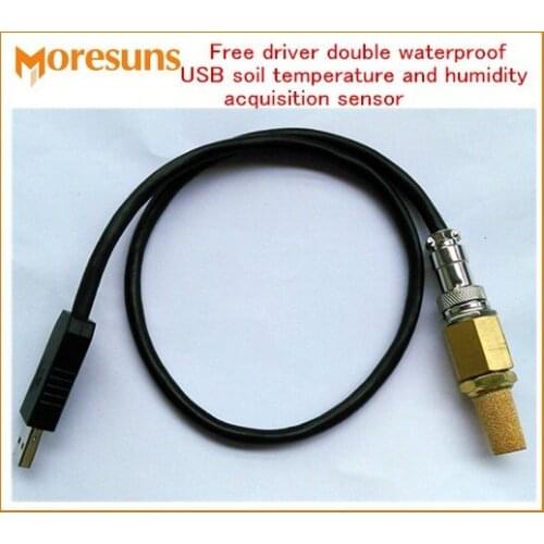 Free Ship Free driver USB soil temperature and humidity acquisition sensor double waterproof provide secondary development kit