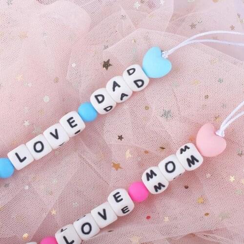 Baby Pacifier Clip Holder Silicone Beads Dummy Soother Chewing Bracelet With Anti-Drop Rope Leash Nipple Holder Teether Chain