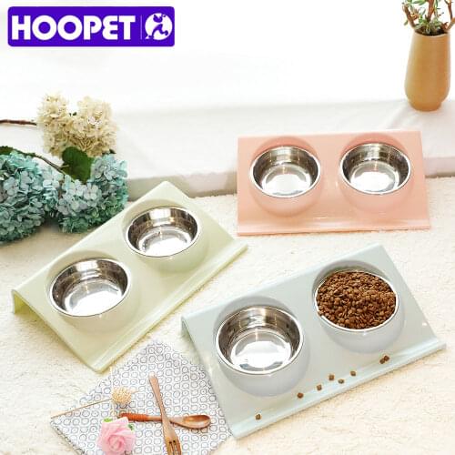 HOOPET Stainless Steel Double Pet Bowls for Dog Puppy Cats Food Water Feeder Pets Supplies Feeding Dishes Dogs Bowl