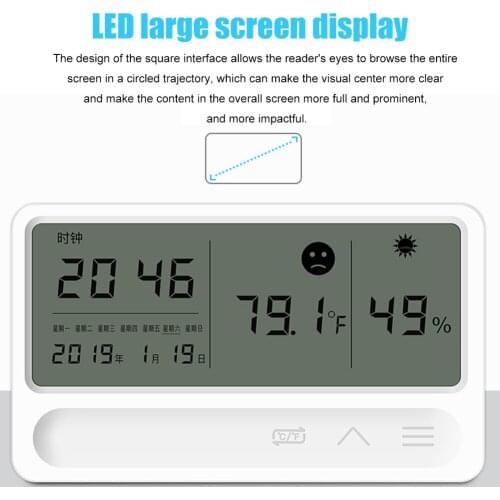 LCD Electronic Temperature Humidity Monitor Multifunction Thermometer Hygrometer LCD Time Desktop Table Clocks