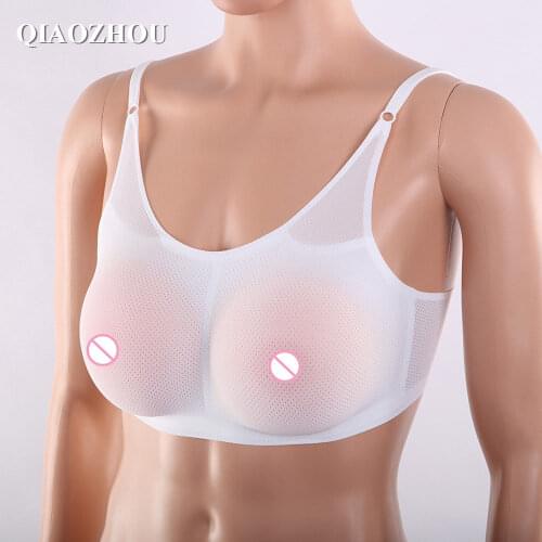 800g breast form hold by bra good elasticity real soft fake silicone boobs for mastectomy transgender