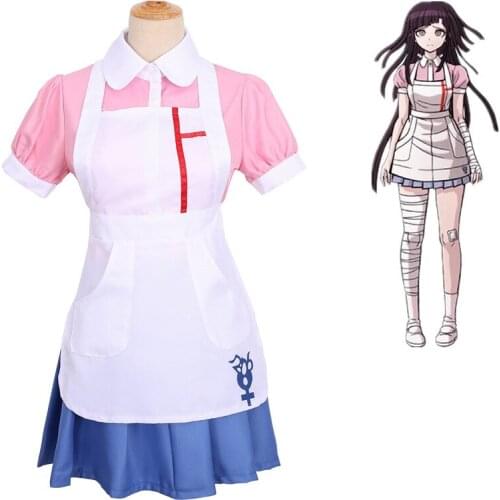 Danganronpa Mikan Tsumiki Cosplay Costume Halloween Carival Party Costume Cute Anime Mikan Tsumiki Uniform Sets Woman Dress