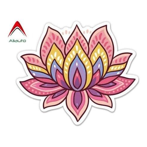 Aliauto Creative Car Sticker GT Graphics Lotus Flower Cute Om Yoga Meditation Laptop Sticker Waterproof Decal Vinyl,7cm*7cm