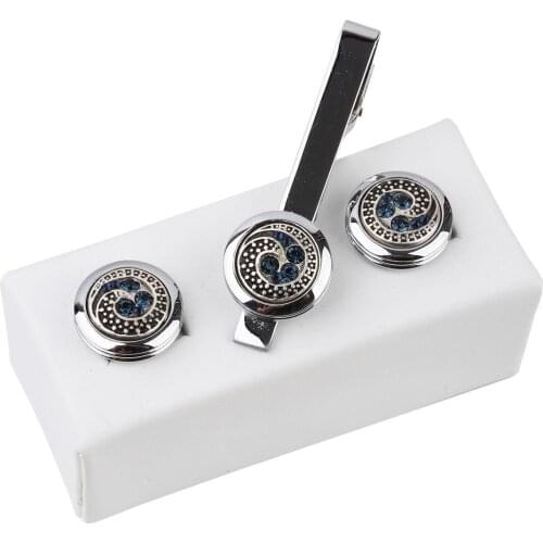 YENİ ÜRÜN Gümüş Renk Kol Düğmesi Ve Kravat İğnesi Set