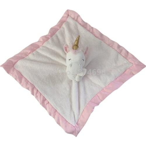New Pink Cute Unicorn Snuggle Security Blanket Blankie Blanky Plush Toy Newborn Reassure Towel for Kids Preferred 35*35cm