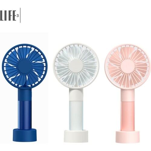 3Life Portable Handheld Fan 124g Handy mini USB 1200mah Rechargeable Fan Desktop Table Fan Three Gear Wind for Summer Travel