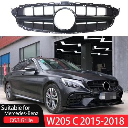 Front Grille Suitable For Mercedes New C Class W205 AMG Grill C180 C200 C250 C300 2015-2018 Without Emblem