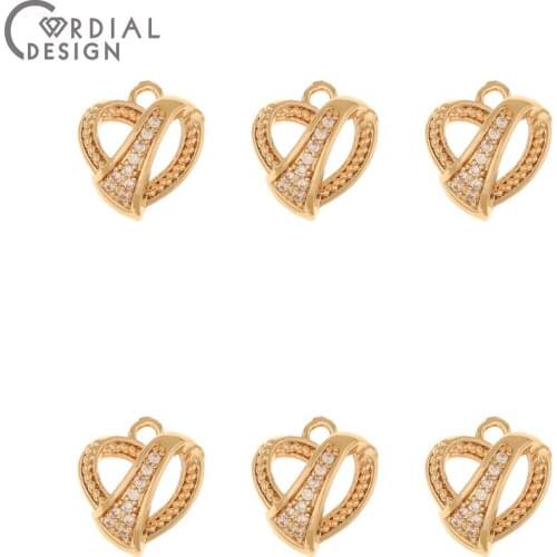 Cordial Design 50Pcs 13*14MM Pendant/DIY Earrings Making/Hand Made/CZ Charms/Jewelry Findings & Components/Earrings Accessories