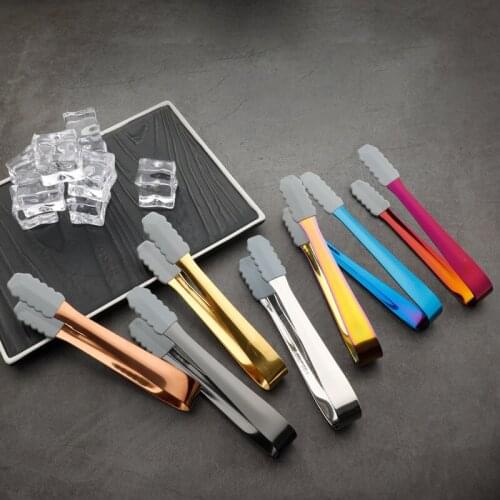 Stainless Steel Food Tong With Silicone Tips Food Sugar Ice Salad Tea Clip Bbq Tools Cooking Clip Kitchen Accessories