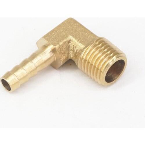 Hose Barbed I/D 6mm x 1/4" BSP Male Thread Elbow Brass coupler Splicer Connector Fitting Fuel Gas Water