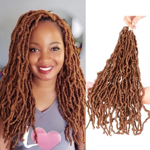 18" Synthetic New Faux Locs Crochet Hair Curly Soft Locs Crochet Hair for Black Women Pre Looped Goddess Locs Braiding Hair