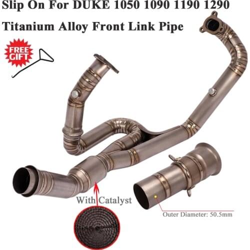Titanium Alloy Slip On For DUKE 1050 1090 Super DUKE 1190 1290 R Motorcycle Exhaust Escape Front Middle Tube Link Pipe Catalyst