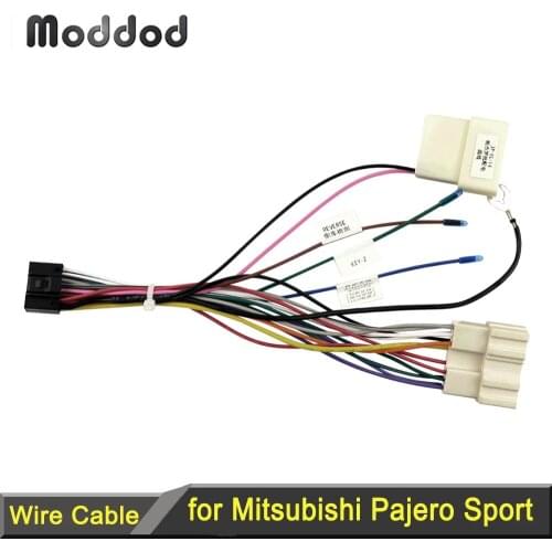 Stereo Audio Adaptor Wiring Cable for Mitsubishi Pajero Sport 2006+ Car Radio Wire Harness 16 PIN Power Plug Pioneer Units