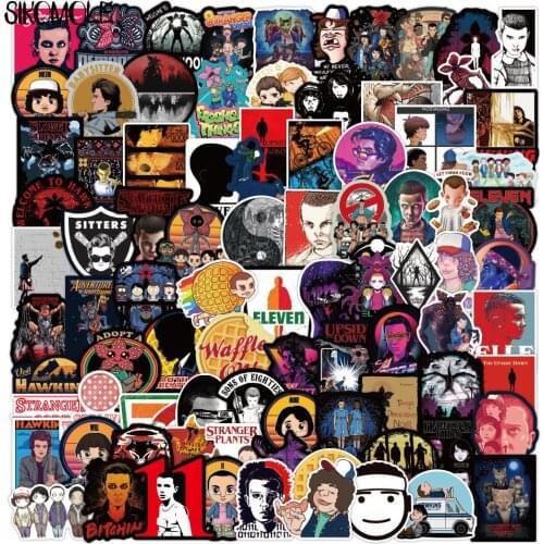 100pcs Stranger Things Stickers Waterproof Skateboard Suitcase Snowboard Motorcycle Phone Laptop Sticker Kids Classic Toys F3