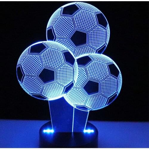 3D LED Night Light Multiple Football Soccer with 7 Colors Light for Three Home Decoration Lamp Amazing Visualization Optical