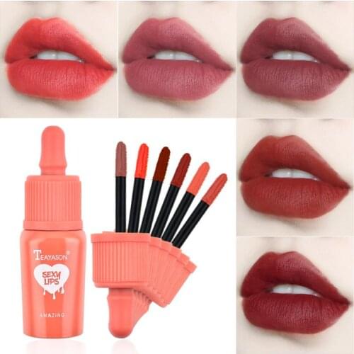 TEAYASON Baby Bottle Dye Lip Liquid Matte Matte Lip Gloss Lipstick Lip Gloss Lasting Non-fading Non-stick Liquid Lipstic TSLM2