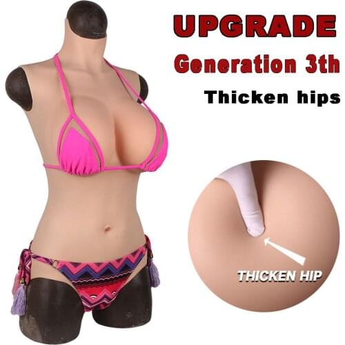 Triangular Vagina Crossdresser Silicone Breasts Bodysuit Fake Breast Forms Hip Enhancer Silicone Boobs Fake Vagina suit Cosplay