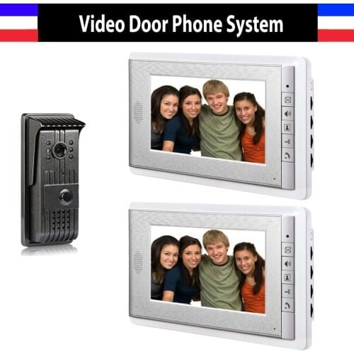 7 inch lcd Monitor video door phone doorbell wired System Video intercom interphone Kit Night Vision alloy Camera 2-Monitor