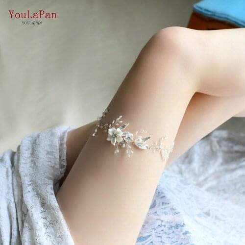 YouLaPan HT07-S Sexy Leg Band Female/bride Thigh Circle Leg Garter Belt Garter Belt Rhinestone Beaded Hair Accessories Wedding