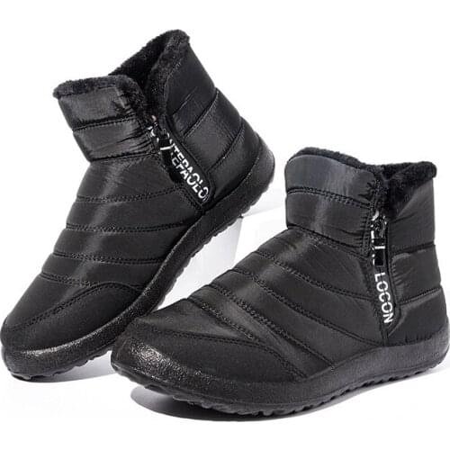 Winter Women’s Snow Boots Lovely Pure Color Warmth Combat Boot Wool Flat Shoes Rubber Non-Slip Plus Thick Girls Cotton Shoes