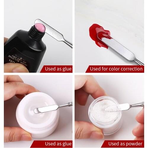 1PC Dual Ended Nail Art Acrylic UV Gel Extension Builder Flower Painting Pen UV Gel Remover Spatula Stick Manicure Tool TSLM1