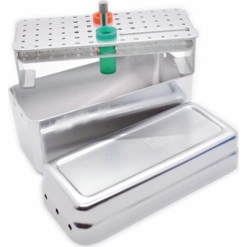 1pcs Dental 72 Holes Aluminum Disinfection Box Autoclave Sterilizer Case Diamond Burs Holder for Endo Files Dentistry