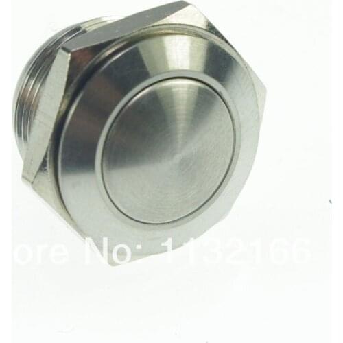 16mm OD Stainless Steel Momentary 1NO Push Button Switch Pin Terminals Round Waterproof