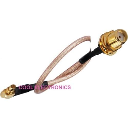20pcs Right Angle MMCX Plug to SMA Female Jack Connector Adapter RF Coax Pigtail Cable RG316 6 inch 15cm