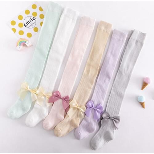 2021 Summer Baby Mesh Big Bow Girls Anti-Mosquito Leggings Socks Dance Pantyhose Childrens Babys Non-Slip Socks
