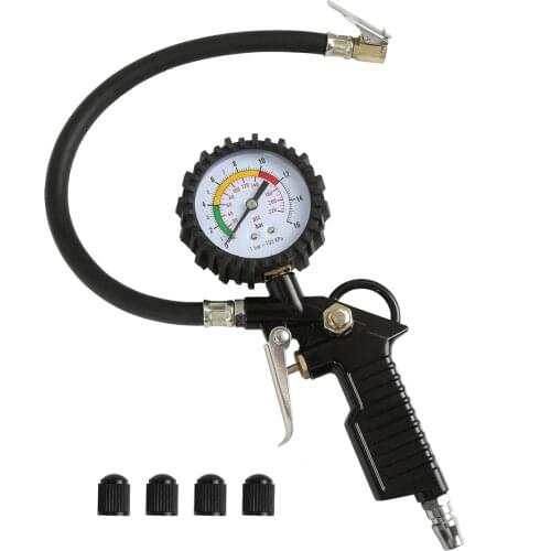 X Autohaux 220 PSI Auto Tire Pressure Gauge Car Motorcycle SUV Inflator Pumps Tire Repair Tools Pressure Gun with Lock