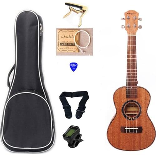 23 inch 4 String Mahogany Ukulele Set Tuner Ukulele Stage Performance Hawaii Guitar Music UKU Pickup Show UKU01