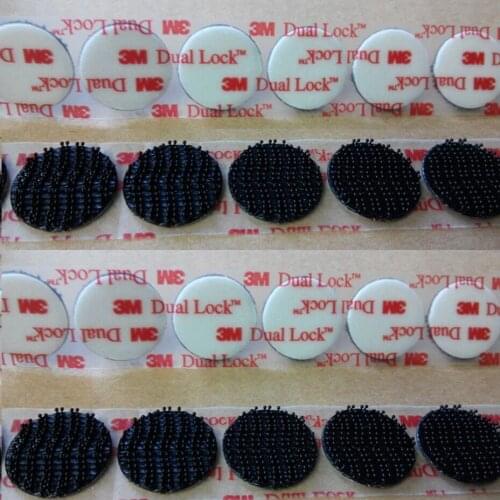 23mm Circle die cut 3M Dual Lock SJ3550 Black Type 250/ Self Adhesive Reclosable Fastener Tape 30pcs/lot