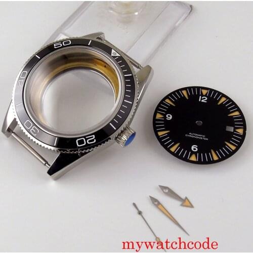 41mm CORGEUT Stainless Steel Watch Case Sapphire Glass Rotating Bezel Fit ETA 2836 Miyota 8215 Automatic Movement Luminous Dial