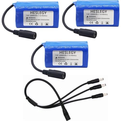 7.4V 12000mAh rechargeable Battery with Cable For T188 T888 2011-5 TH88 CF18 C18 RC High Speed Bait Boat Fishing Boats accessory