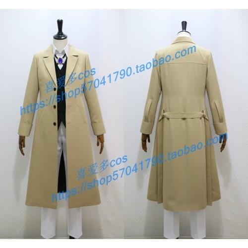 Armed Detective Agency Bungo Stray Dogs Osamu Dazai Mens And Womens Trench Coat Suit Cosplay Costume