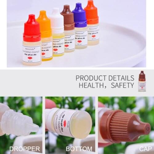 6 Pack 5ml Natural Edible Flavor Essence Lip Gloss Base for Handmade Cosmetic DIY Pigmented