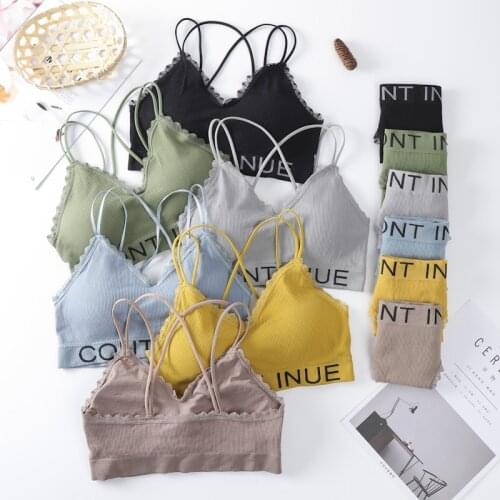 Bra and Panty Set Push Up Bra Fashion Letter Sexy Underwear Women Set Seamless Fitness Top Active Sports Bralette Lingerie Bra