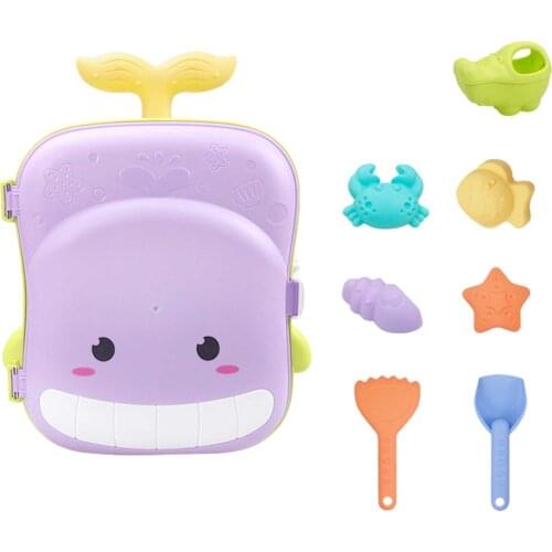 Kids Suitcase Beach Toy Set Summer Digging Sand Tool with Shovel Water Game Outdoor Gift Sand-Toys Sandbox for Boys Girls